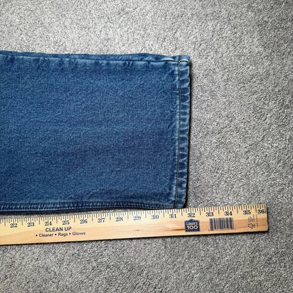Carhartt Jeans Mens 36x32 Blue Flannel Lined Relaxed Fit Denim B172 DST - Picture 7 of 7